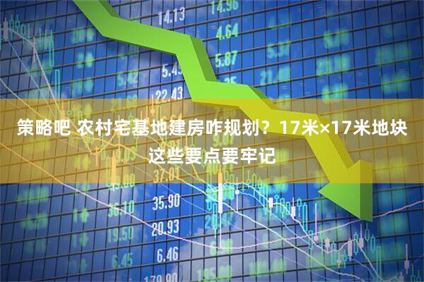 策略吧 农村宅基地建房咋规划？17米×17米地块这些要点要牢记